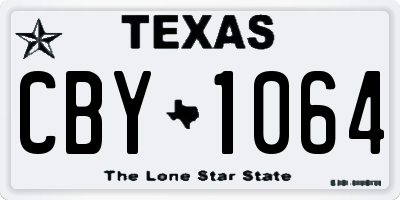 TX license plate CBY1064
