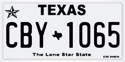 TX license plate CBY1065