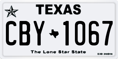 TX license plate CBY1067