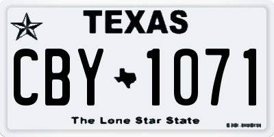 TX license plate CBY1071