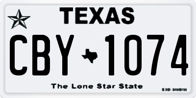 TX license plate CBY1074
