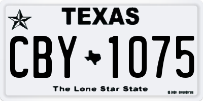 TX license plate CBY1075