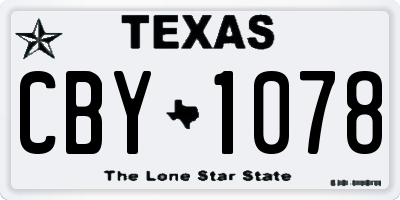 TX license plate CBY1078