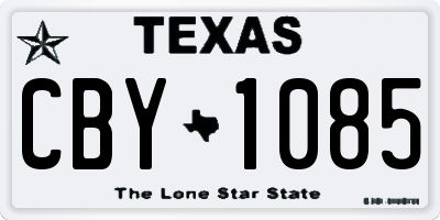TX license plate CBY1085