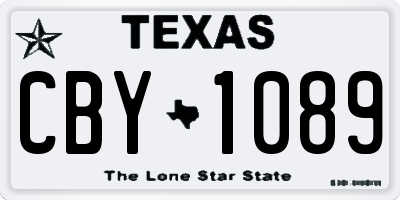 TX license plate CBY1089