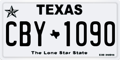 TX license plate CBY1090