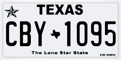 TX license plate CBY1095