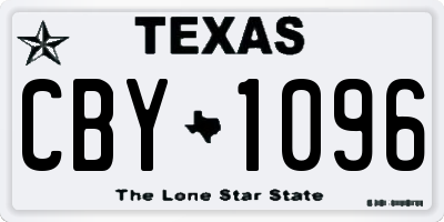 TX license plate CBY1096