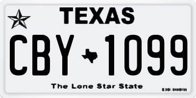 TX license plate CBY1099