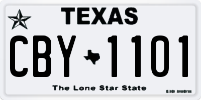 TX license plate CBY1101