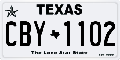 TX license plate CBY1102