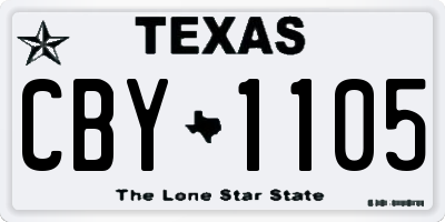 TX license plate CBY1105