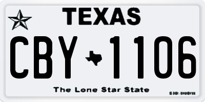 TX license plate CBY1106
