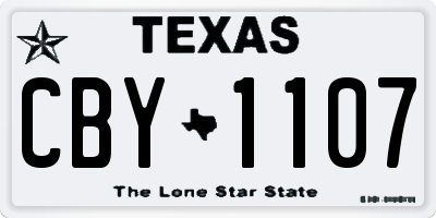 TX license plate CBY1107