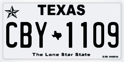TX license plate CBY1109