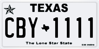 TX license plate CBY1111