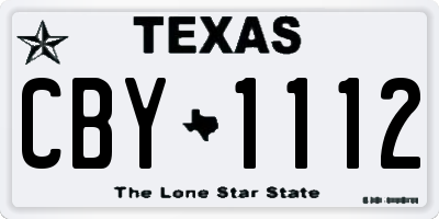 TX license plate CBY1112