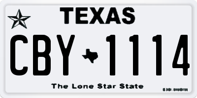 TX license plate CBY1114