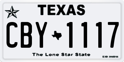 TX license plate CBY1117