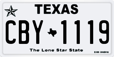 TX license plate CBY1119