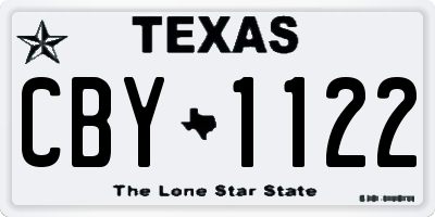 TX license plate CBY1122