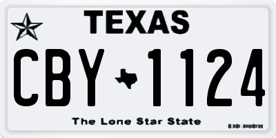 TX license plate CBY1124