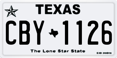 TX license plate CBY1126