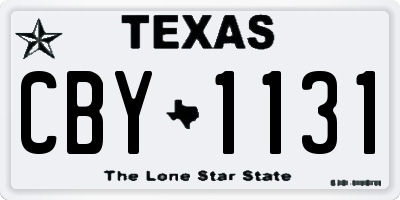 TX license plate CBY1131