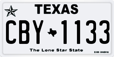 TX license plate CBY1133