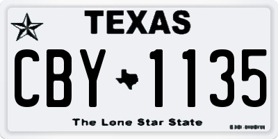 TX license plate CBY1135