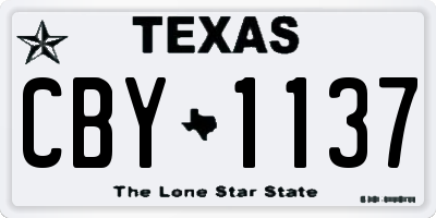 TX license plate CBY1137