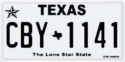 TX license plate CBY1141