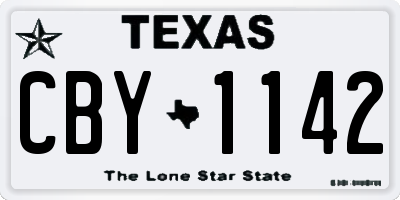 TX license plate CBY1142