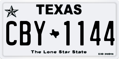 TX license plate CBY1144