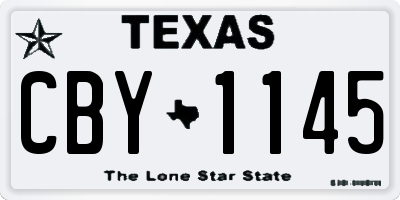 TX license plate CBY1145