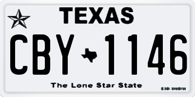 TX license plate CBY1146