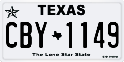 TX license plate CBY1149