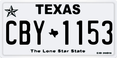 TX license plate CBY1153