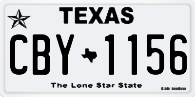 TX license plate CBY1156