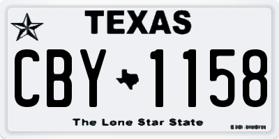 TX license plate CBY1158