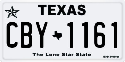 TX license plate CBY1161