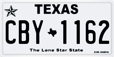 TX license plate CBY1162