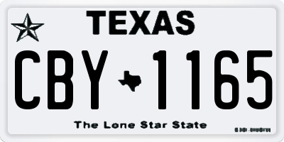 TX license plate CBY1165