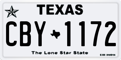 TX license plate CBY1172