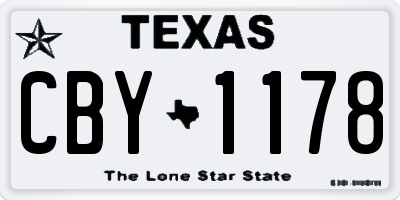 TX license plate CBY1178