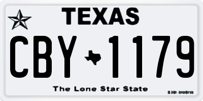 TX license plate CBY1179