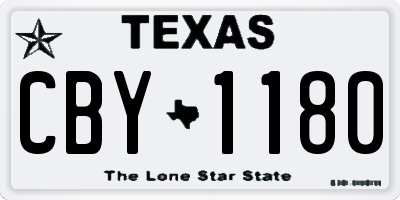 TX license plate CBY1180