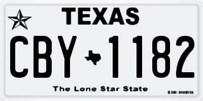 TX license plate CBY1182