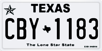 TX license plate CBY1183