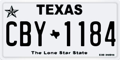 TX license plate CBY1184